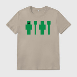 Футболка хлопковая мужская Скин Майнкрафт, цвет: миндальный