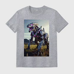 Футболка хлопковая мужская Робот в стиле Horizon, цвет: меланж
