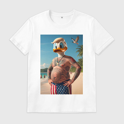 Мужская футболка Donald Duck-Trump on a Florida beach / Белый – фото 1