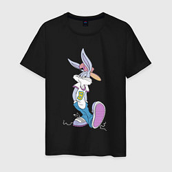 Футболка хлопковая мужская Bugs Bunny in the sneakers, цвет: черный