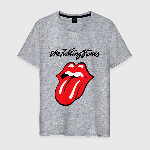 Мужская футболка Rolling Stones - logo / Меланж – фото 1