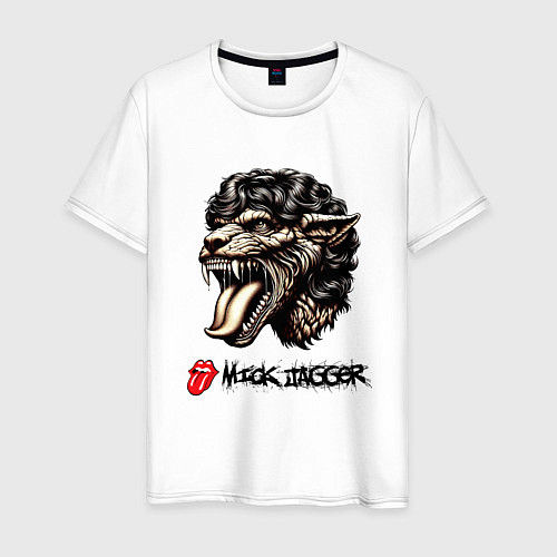 Мужская футболка Mick Jagger - stylization / Белый – фото 1
