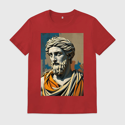 Мужская футболка Античная статуя в теплых тонах / Красный – фото 1