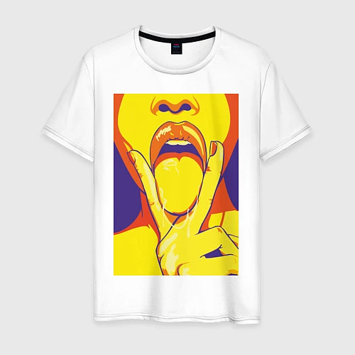Мужская футболка V-tongue / Белый – фото 1