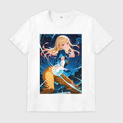 Футболка хлопковая мужская Марин Китагава косплей Dragon Ball, цвет: белый