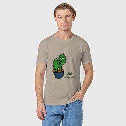 Футболка хлопковая мужская Говорящие кактусы, цвет: миндальный — фото 2