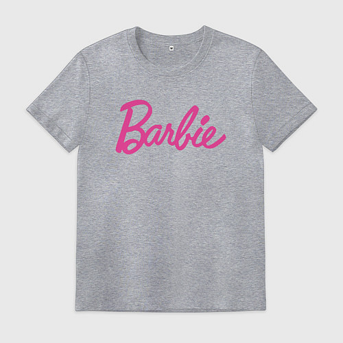 Мужская футболка Барби надпись / Меланж – фото 1