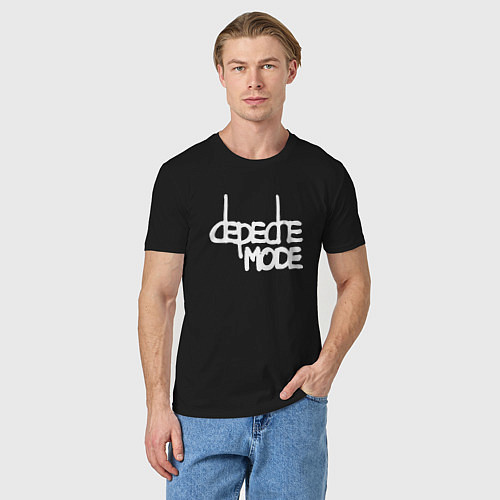 Мужская футболка Depeche Mode - exciter logo / Черный – фото 3