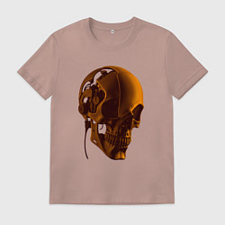 Мужская футболка Оранжевый череп в тенях