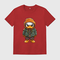 Мужская футболка Утёнок в куртке с капюшоном