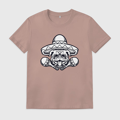 Мужская футболка Мексиканский бульдог / Пыльно-розовый – фото 1