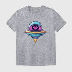 Мужская футболка Инопланетная тарелка с сердечком