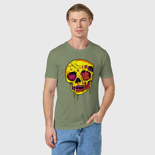Мужская футболка Желтый растекшийся череп / Авокадо – фото 3