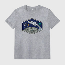 Мужская футболка Шаттл над луной