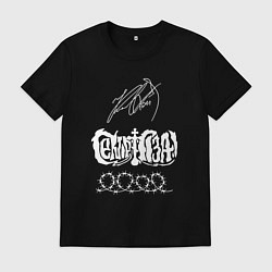 Футболка хлопковая мужская Сектор газа подпись Юрия Хоя, цвет: черный