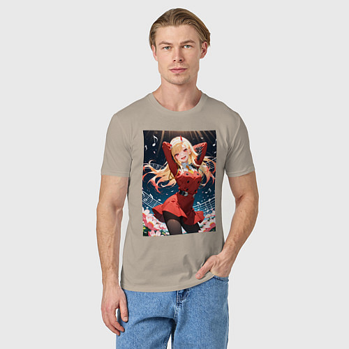 Мужская футболка Марин Китагава косплей 002 Darling in the Franxx / Миндальный – фото 3