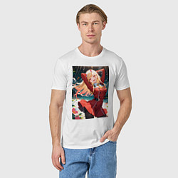 Футболка хлопковая мужская Марин Китагава косплей 002 Darling in the Franxx, цвет: белый — фото 2