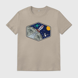 Мужская футболка Moon rocket