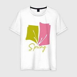 Футболка хлопковая мужская Spring, цвет: белый
