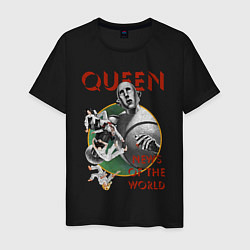 Футболка хлопковая мужская Queen News of the World, цвет: черный