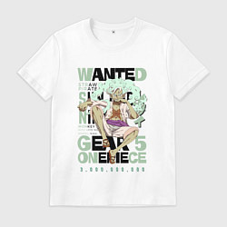 Футболка хлопковая мужская One piece D Luffy wanted, цвет: белый
