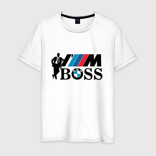 Мужская футболка BMW я босс / Белый – фото 1