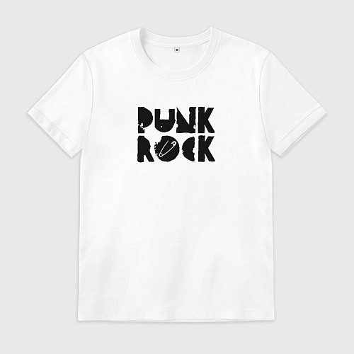 Мужская футболка Punk Rock in black / Белый – фото 1