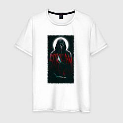 Футболка хлопковая мужская Крик гостфейс с луной, цвет: белый