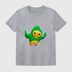 Футболка хлопковая мужская Попугай PK XD, цвет: меланж