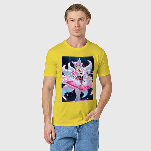 Мужская футболка Лиса танцует в платье / Желтый – фото 3