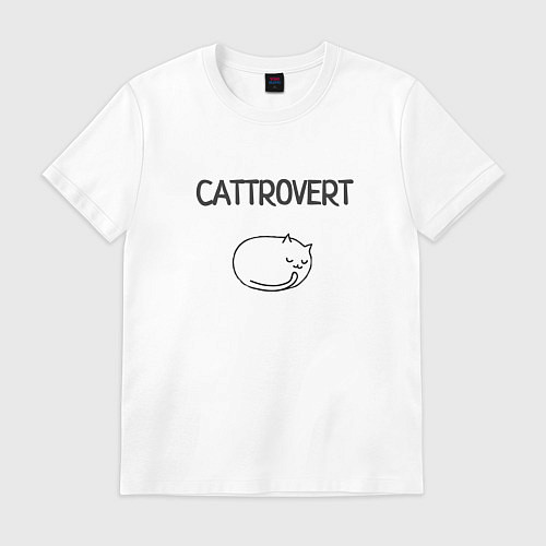 Мужская футболка Кот-интроверт / Белый – фото 1