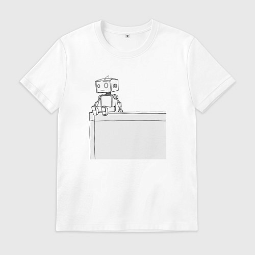 Мужская футболка Одинокий робот / Белый – фото 1