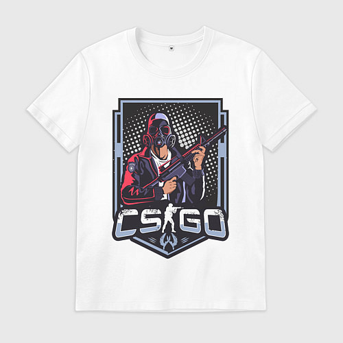 Мужская футболка Counter-Strike - спецназовец в противогазе / Белый – фото 1