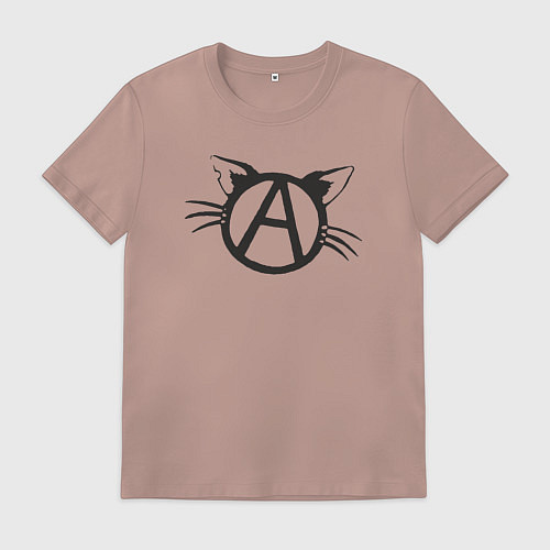 Мужская футболка Cat anarchy / Пыльно-розовый – фото 1