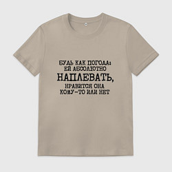 Мужская футболка Будь как погода ей плевать нравится или нет