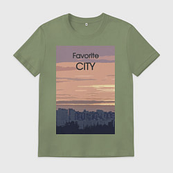 Мужская футболка Favorite city с городским пейзажем