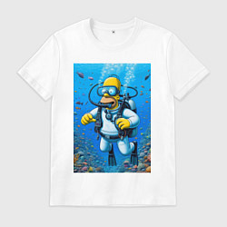 Мужская футболка Homer diving - ai art fantasy