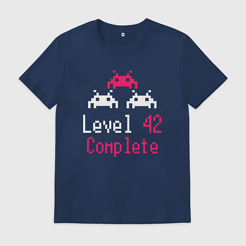 Мужская футболка Уровень 42 пройден / Тёмно-синий – фото 1