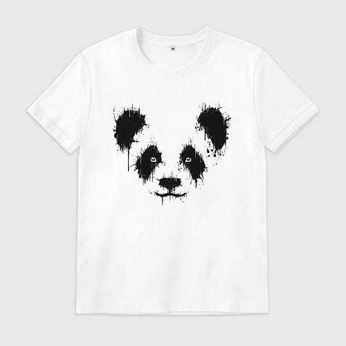 Мужская футболка Морда панды - кляксы / Белый – фото 1