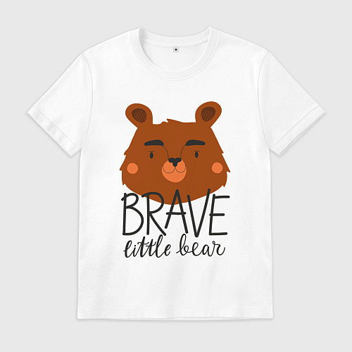 Мужская футболка Храбрый маленький мишка / Белый – фото 1