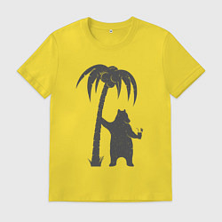 Мужская футболка Мишка и пальма