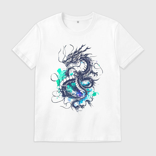Мужская футболка Japan dragon - ai art fantasy / Белый – фото 1