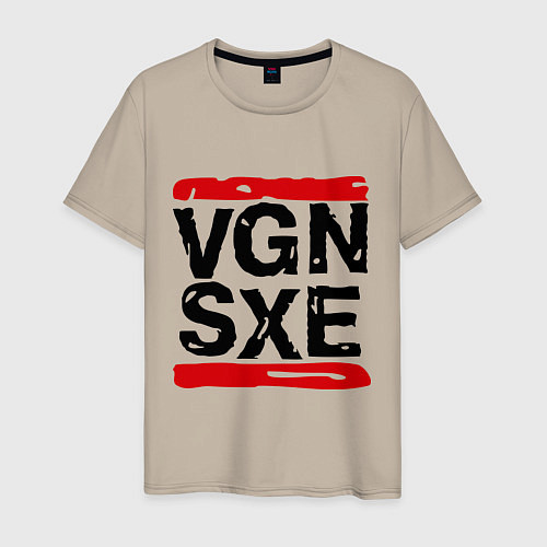 Мужская футболка Vegan sXe / Миндальный – фото 1