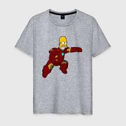 Футболка хлопковая мужская Homer ironman, цвет: меланж