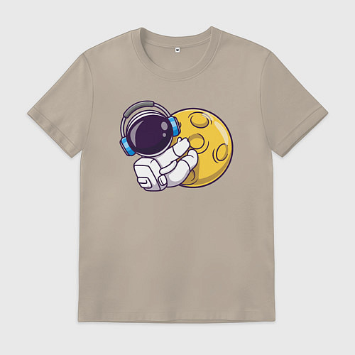 Мужская футболка Музыкальная луна / Миндальный – фото 1