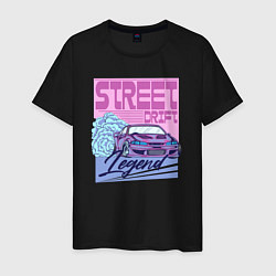 Футболка хлопковая мужская Street drift, цвет: черный