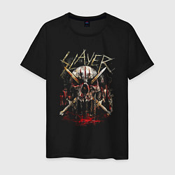 Футболка хлопковая мужская Slayer Skull Demon, цвет: черный