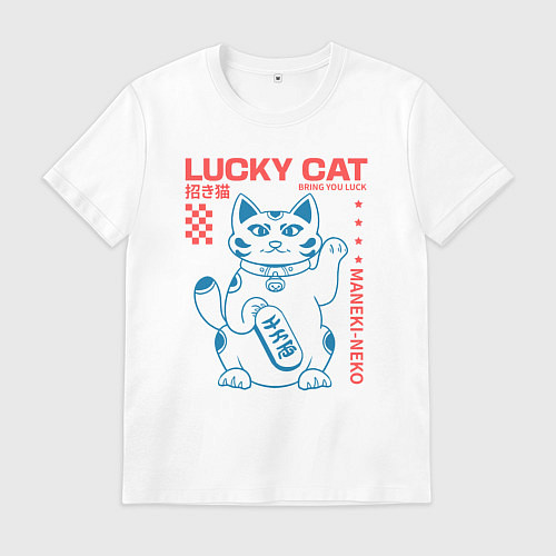Мужская футболка Maneki neko / Белый – фото 1
