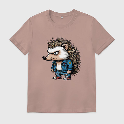 Мужская футболка Ёжик панк / Пыльно-розовый – фото 1