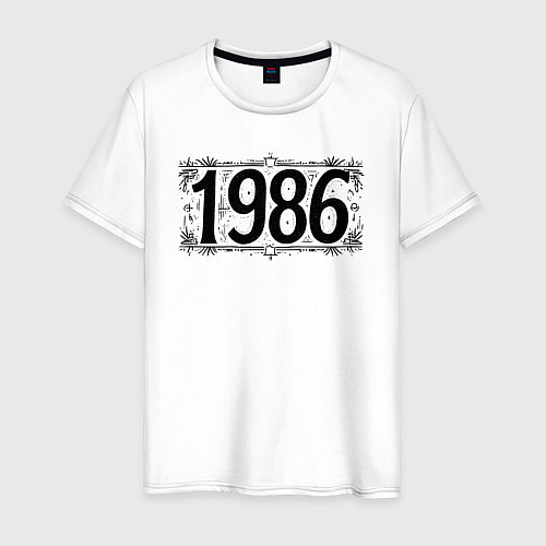 Мужская футболка 1986 год в стиле ретро / Белый – фото 1